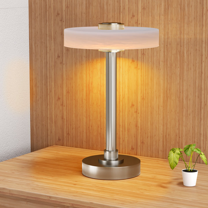 Vista 12" Rechargeable Led Table Lamp With Touch Control, 3-Level Dimming, Type-C Charging For Bedroom, Living Room & Desk #T280