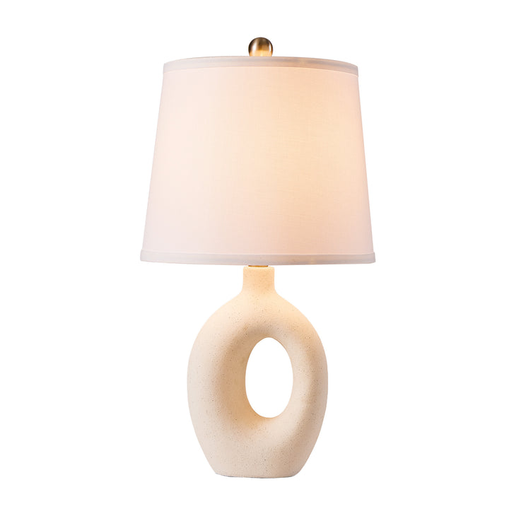 Frost 24" Modern Ceramic Table Lamp With Sculptural Ring Base Polished Nickel Accents For Bedroom Living Room #T286