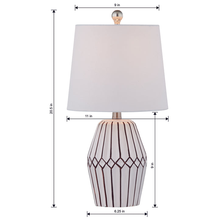 Maxax 20.5in White/Brown Table Lamp Set #T35