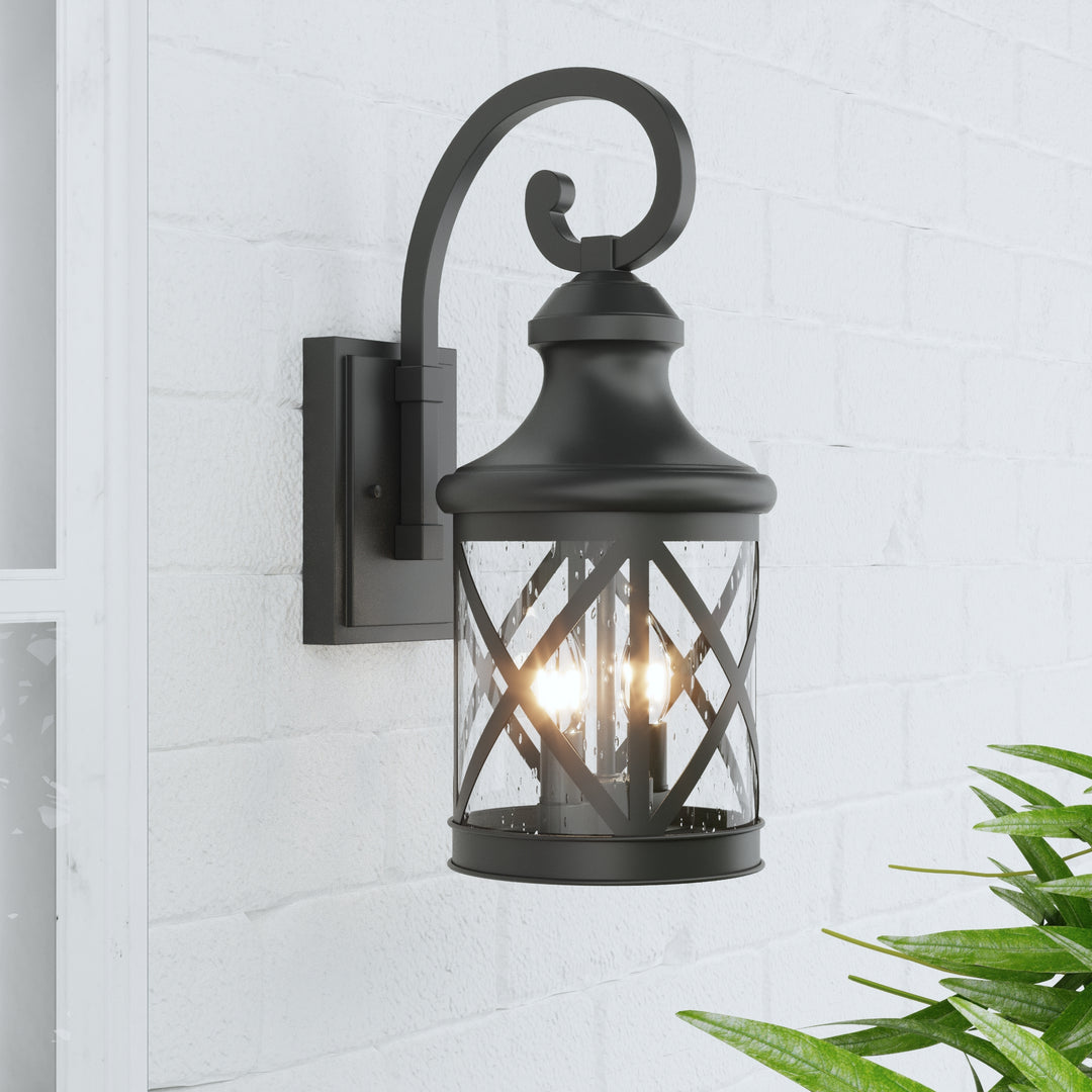 Maxax 2 Light Dusk to Dawn Outdoor Sconce Lighting #7017-2BK