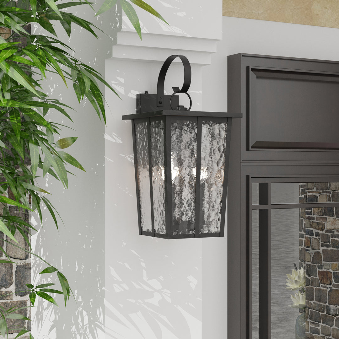 Maxax 3 - Light 18.58'' H Outdoor Wall Lantern Square / Rectangle with Dusk to Dawn #7025-3BK