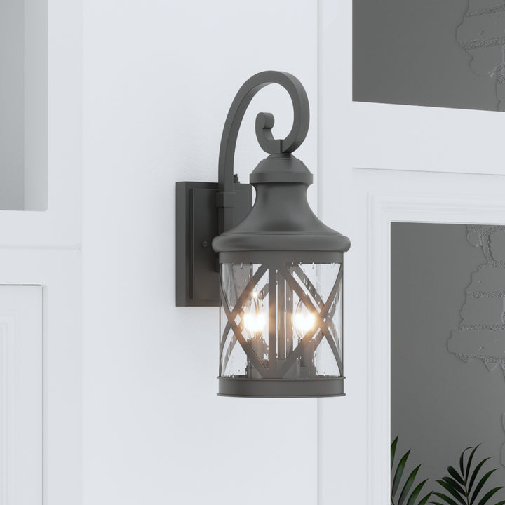 Maxax 2 Light Dusk to Dawn Outdoor Sconce Lighting #7017-2BK