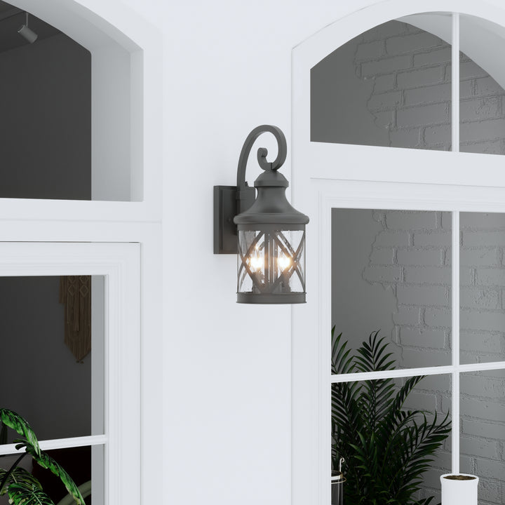 Maxax 2 Light Dusk to Dawn Outdoor Sconce Lighting #7017-2BK