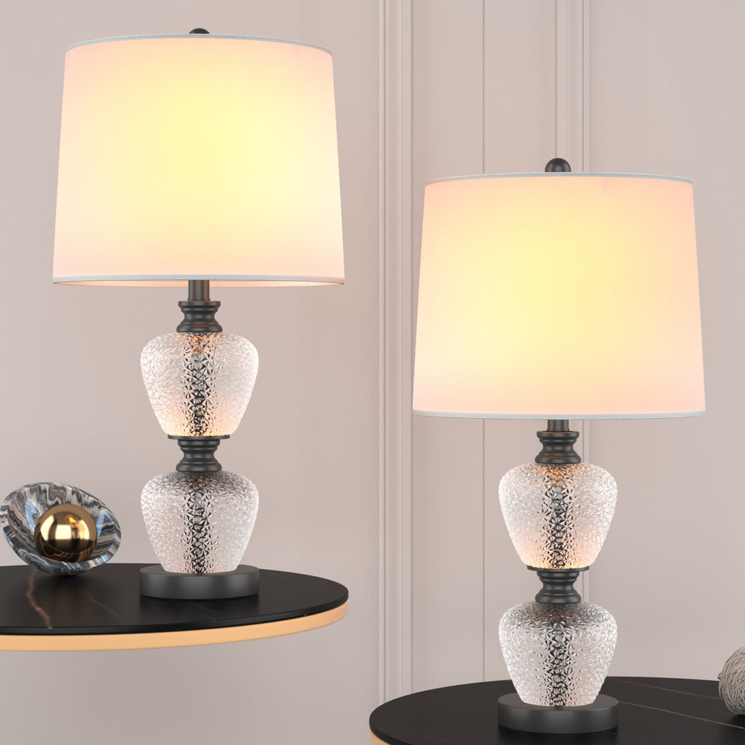 Maxax Modern Glass Table Lamps (Set of 2)