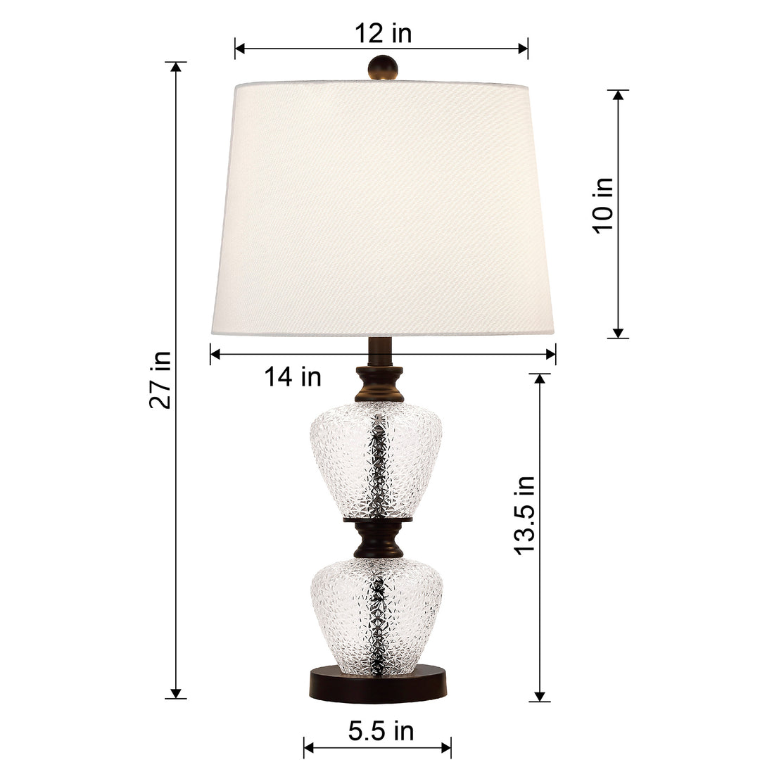 Maxax Modern Glass Table Lamps (Set of 2)