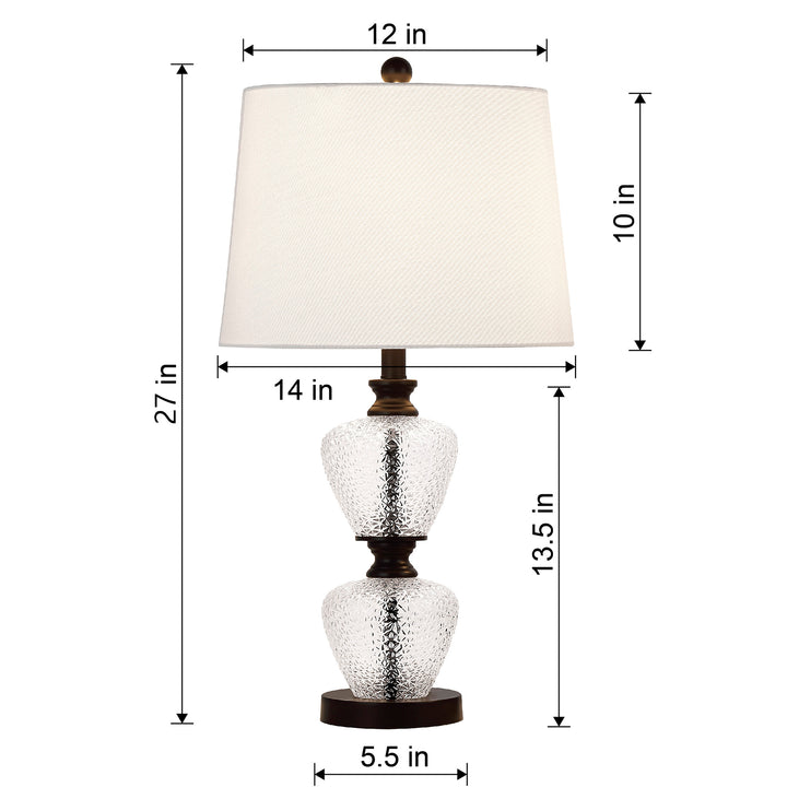 Maxax Modern Glass Table Lamps (Set of 2)