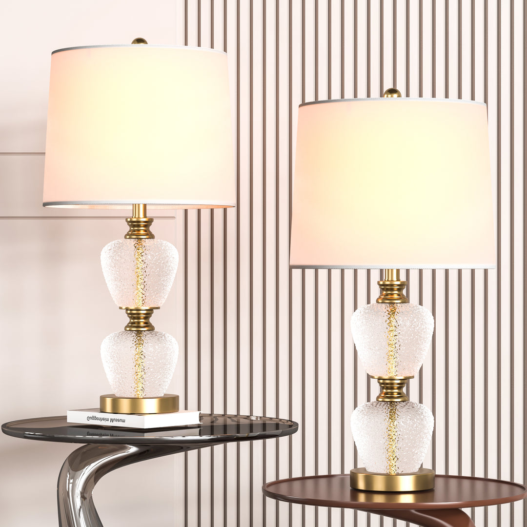 Maxax Modern Glass Table Lamps (Set of 2)