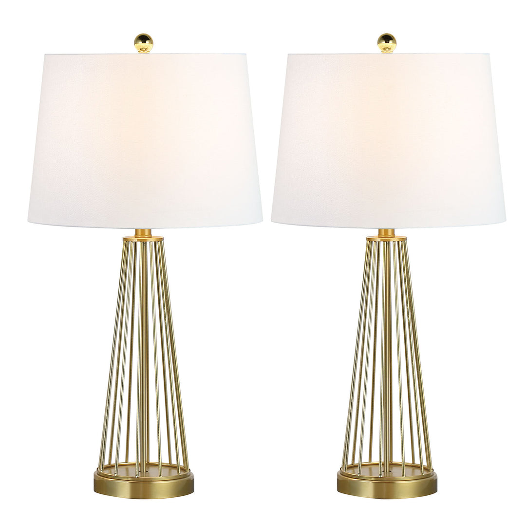 27" Modern Glam Iron Table Lamp with 3-Way Dimmable Lighting for Bedroom or Living Room (Set of 2) #T53