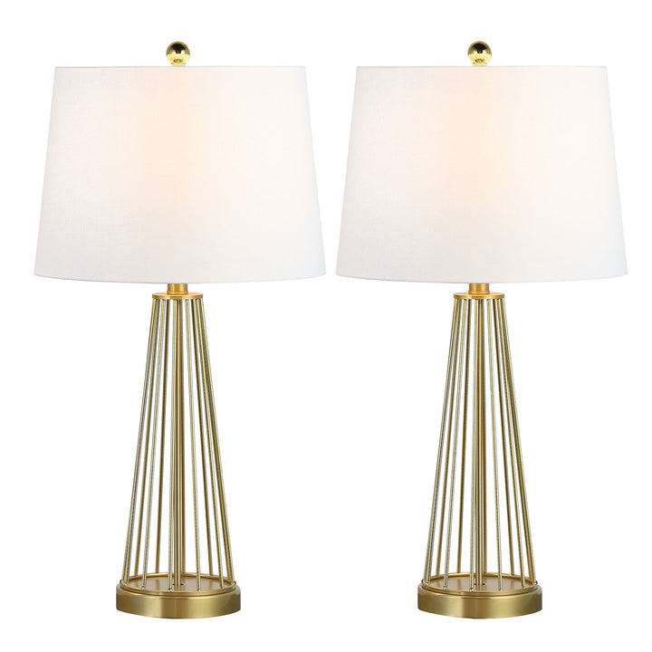 27" Modern Glam Iron Table Lamp with 3-Way Dimmable Lighting for Bedroom or Living Room (Set of 2) #T53