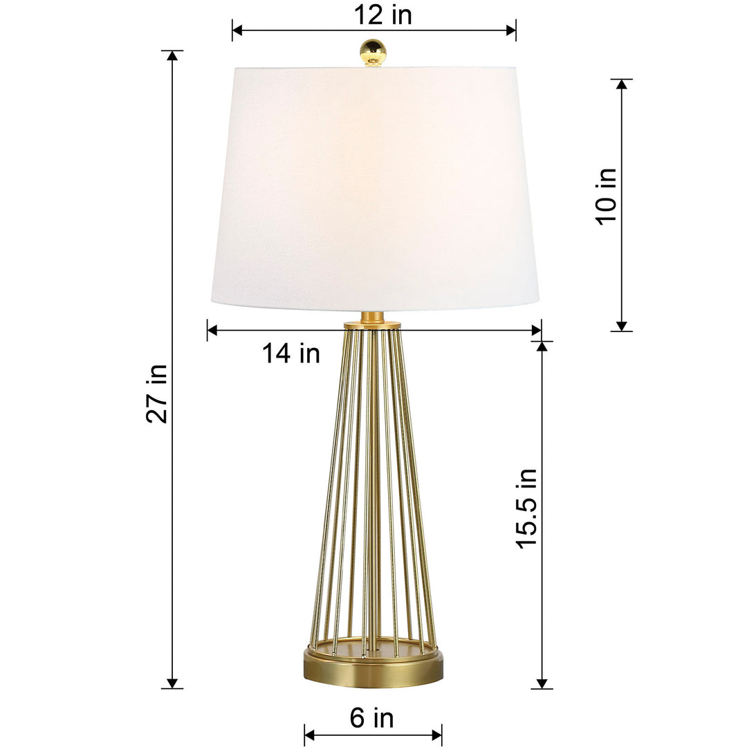 27" Modern Glam Iron Table Lamp with 3-Way Dimmable Lighting for Bedroom or Living Room (Set of 2) #T53