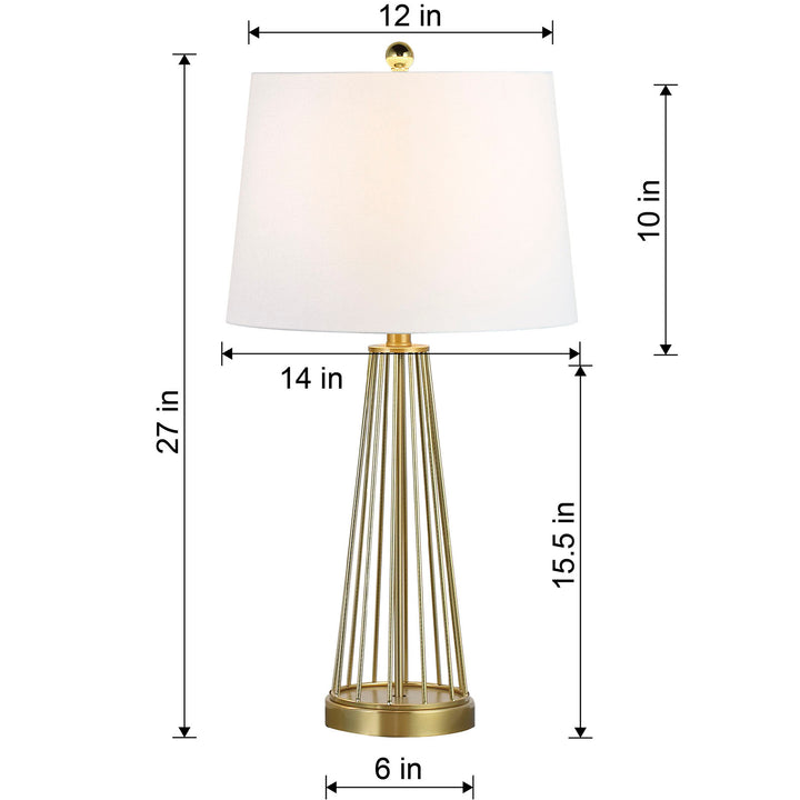 27" Modern Glam Iron Table Lamp with 3-Way Dimmable Lighting for Bedroom or Living Room (Set of 2) #T53