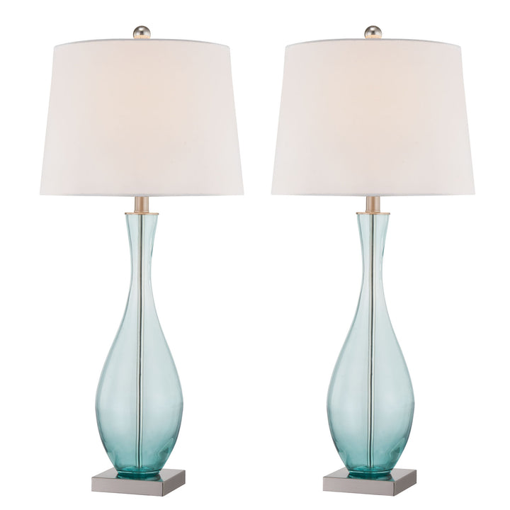 Maxax Table Lamps Set of 2 with USB Glass 31 Inches#T55