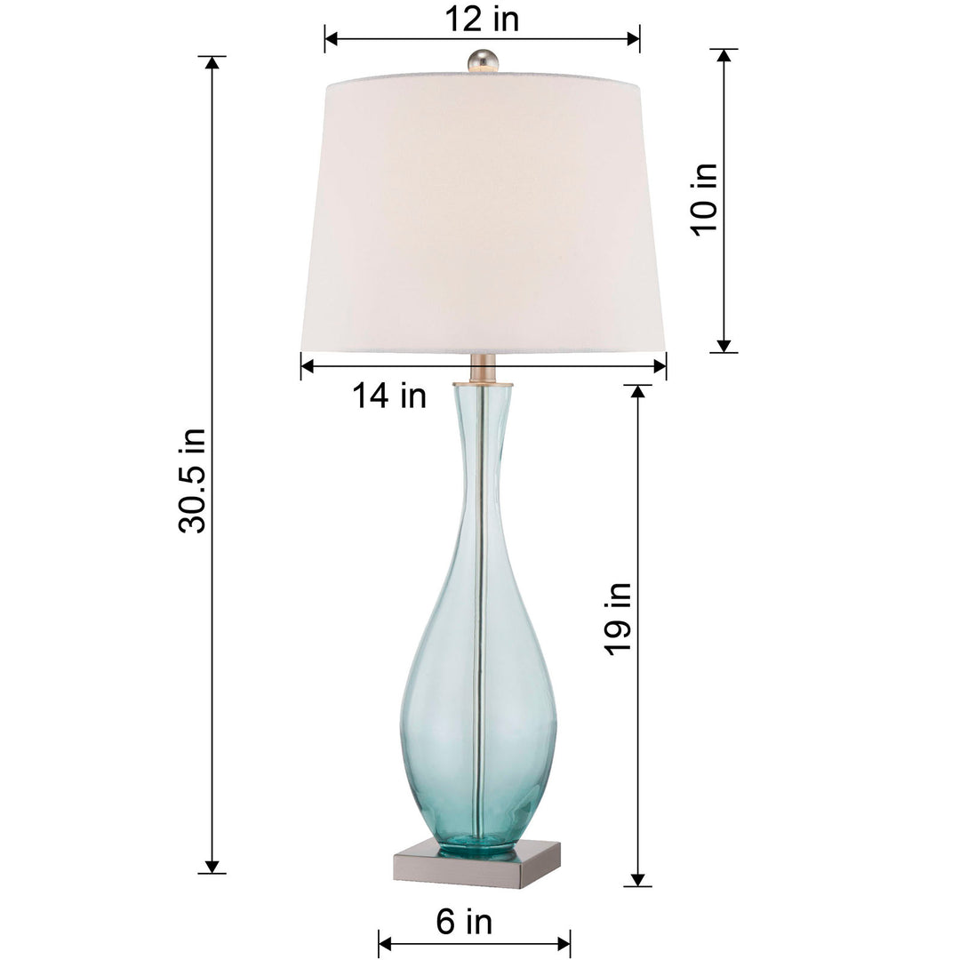 Maxax Table Lamps Set of 2 with USB Glass 31 Inches#T55