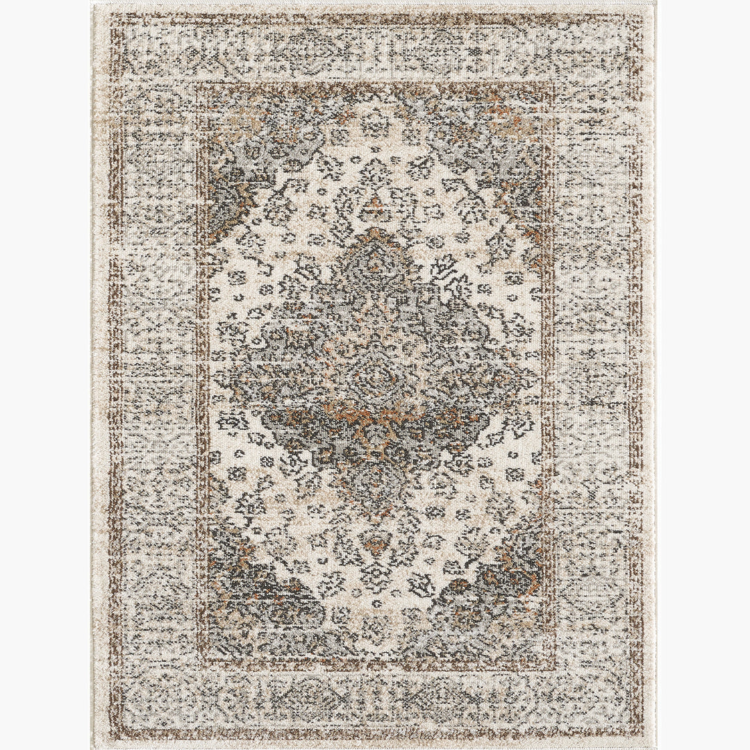 4modernhome Louane Performance Turkish Brown/Cream Area Rug #TM1