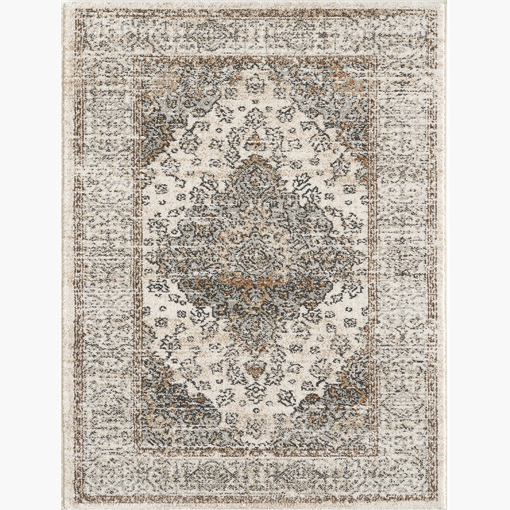 Turkish Brown/Cream Area Rug#TM101