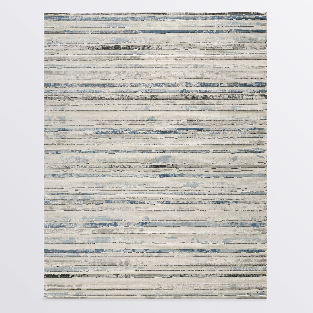 4modernhome Striped Area Rug In Brown/Cream/Gray For Living Room, Hallway, Entryway Rug #TM9