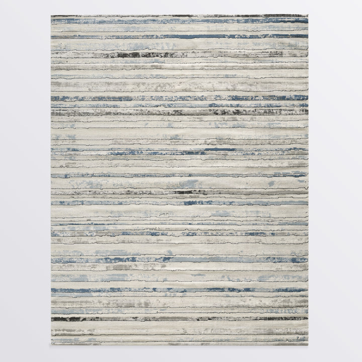 4modernhome Striped Area Rug In Brown/Cream/Gray For Living Room, Hallway, Entryway Rug #TM9