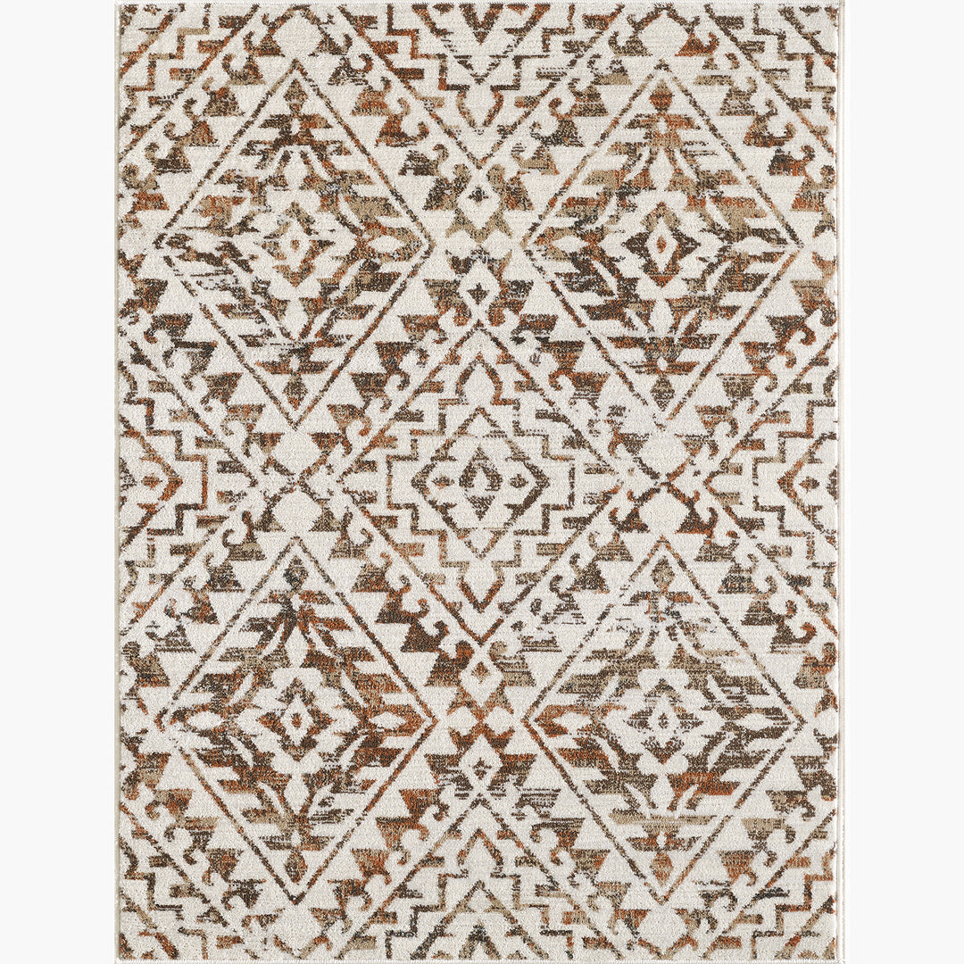 4modernhome Rectangle Kirshner Performance Blue/Cream Area Rug #TM3