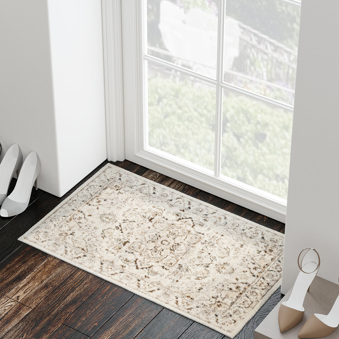 Losh Performance Brown/Beige/Cream Area Rug #TM701