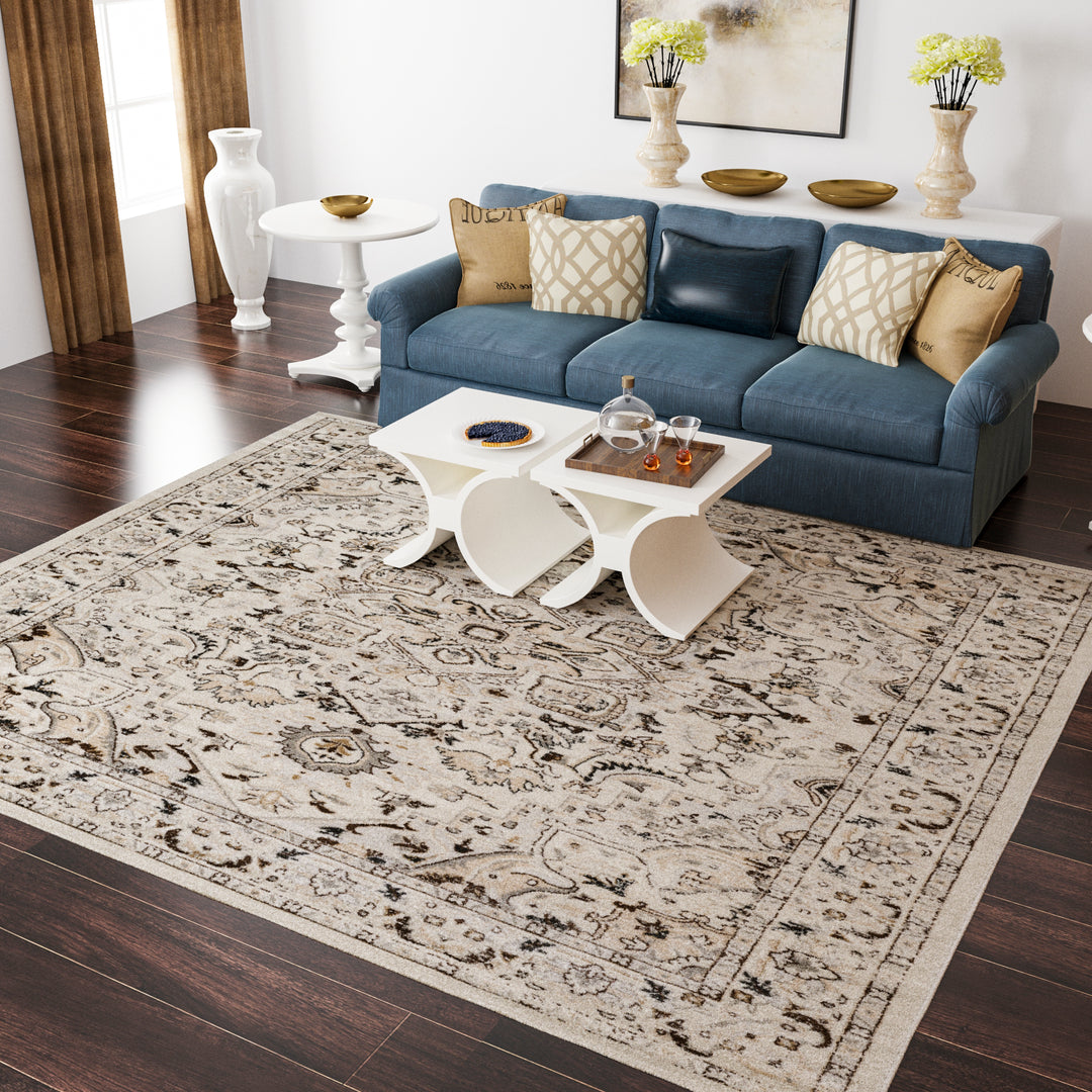 Losh Performance Brown/Beige/Cream Area Rug #TM701