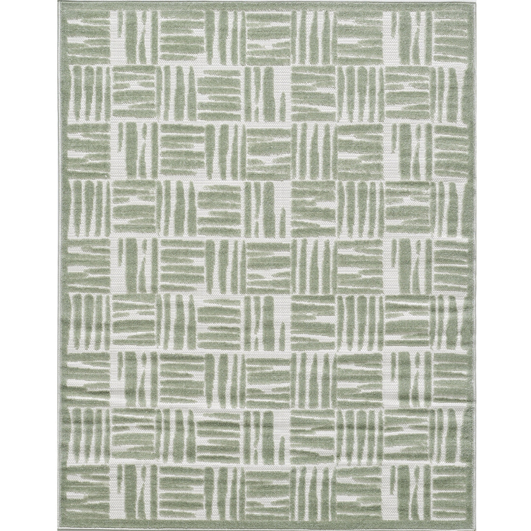 Green Textured Grid Pattern Indoor/Outdoor Carpet #TO3001