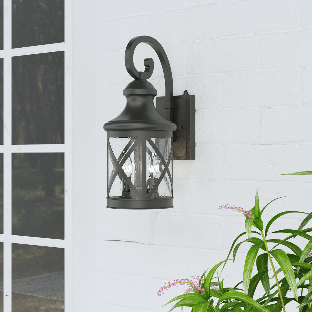 Maxax 2 Light Dusk to Dawn Outdoor Sconce Lighting #7017-2BK