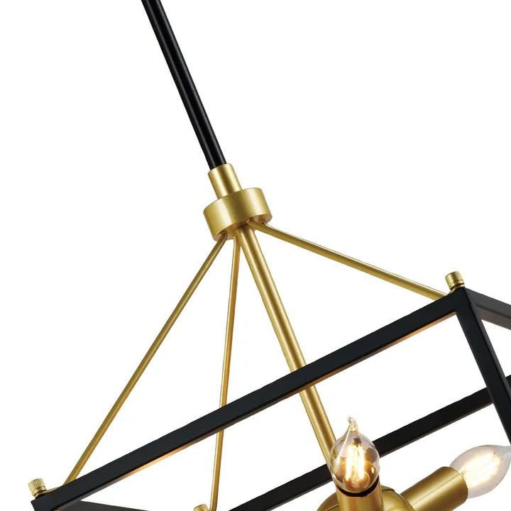 MAXAX 6 - Light Lantern&Sputnik Square / Rectangle&Sphere Chandelier With Wrought Iron Accents#MX2067