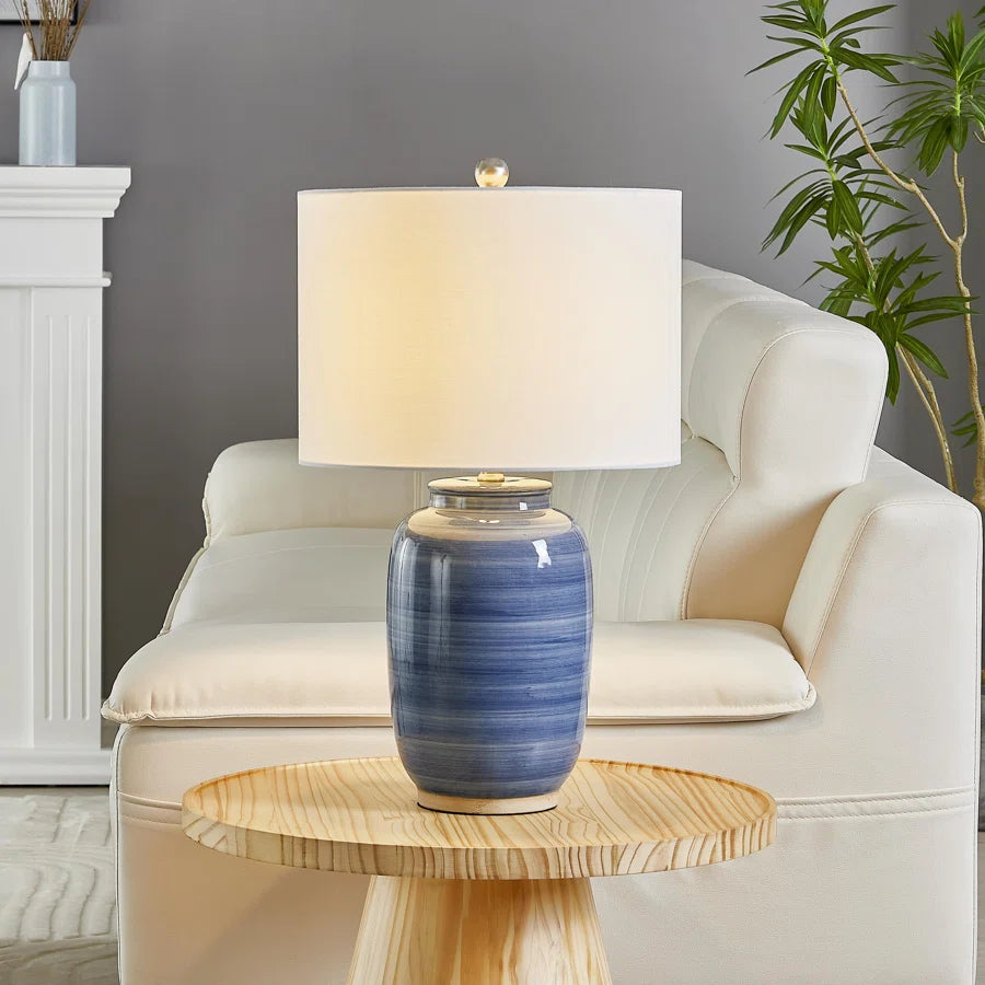 25 '' Blue Ceramic Table Lamp #T176