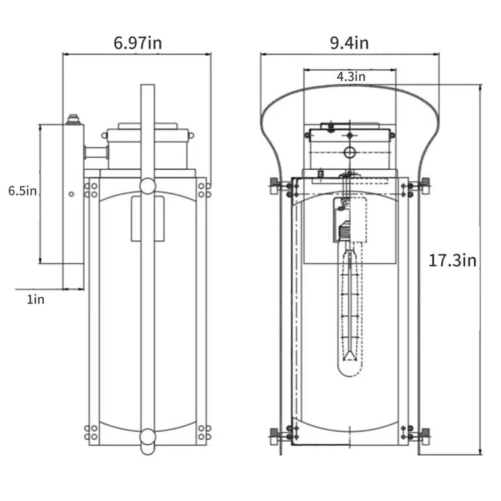 Maxax Black 1 - light 17.3'' H Water Glass Outdoor Wall Lantern with Dusk to Dawn #7015
