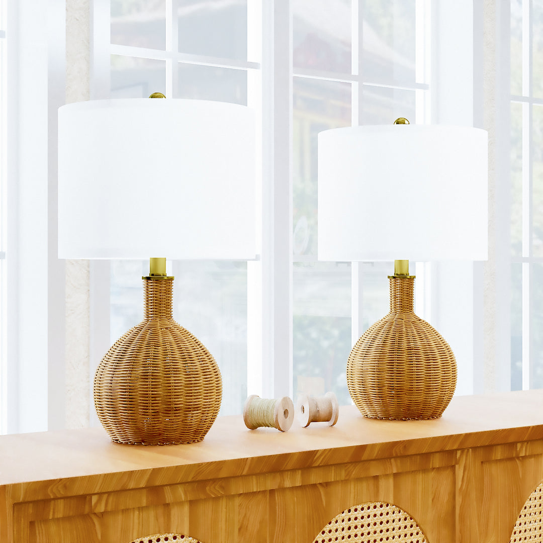 22in Rattan Table Lamp #T133-RAT