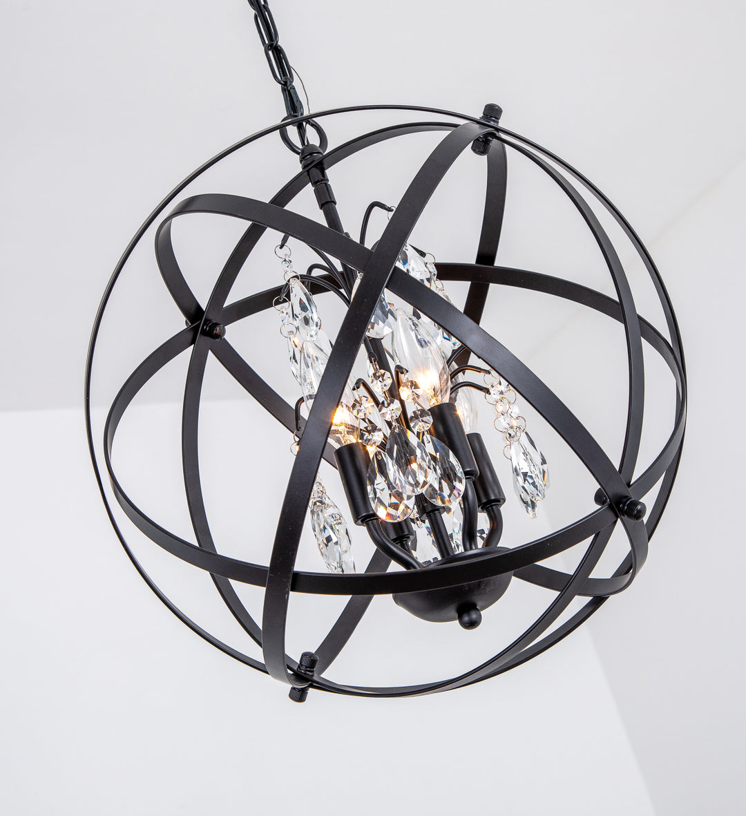 Maxax 4 - Light Unique/Statement Globe Chandelier With Crystal #MX19026