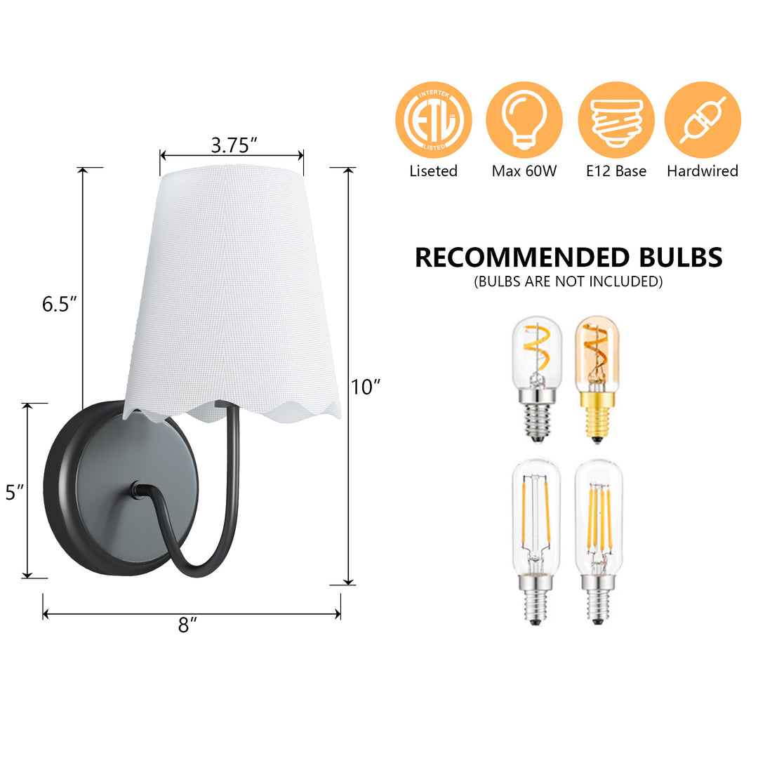Twilight Brass Armed Sconce With White Linen Shade #39005