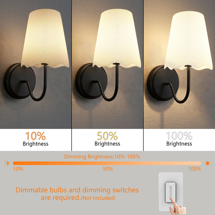 Twilight Brass Armed Sconce With White Linen Shade #39005