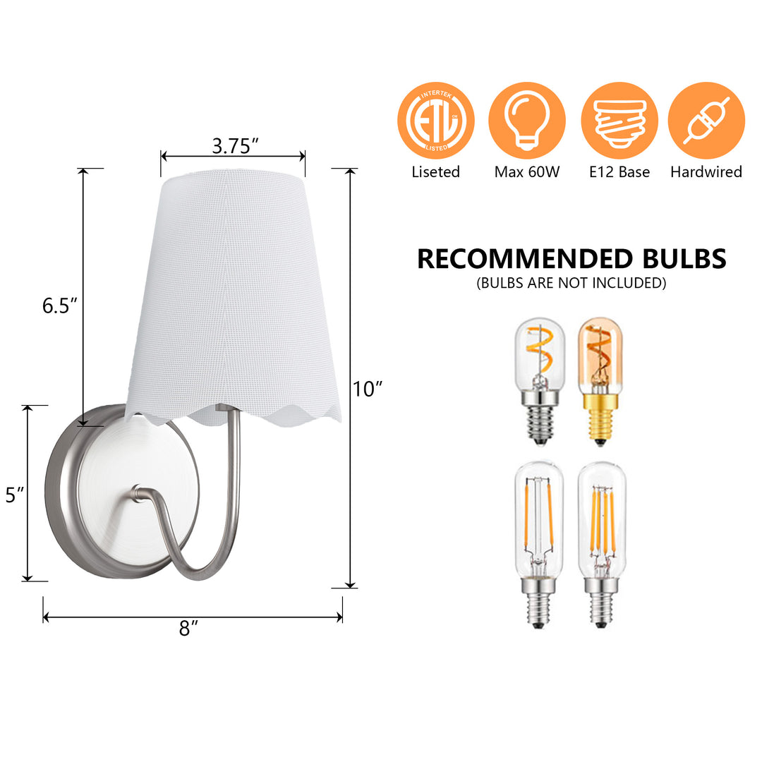Twilight Brass Armed Sconce With White Linen Shade #39005