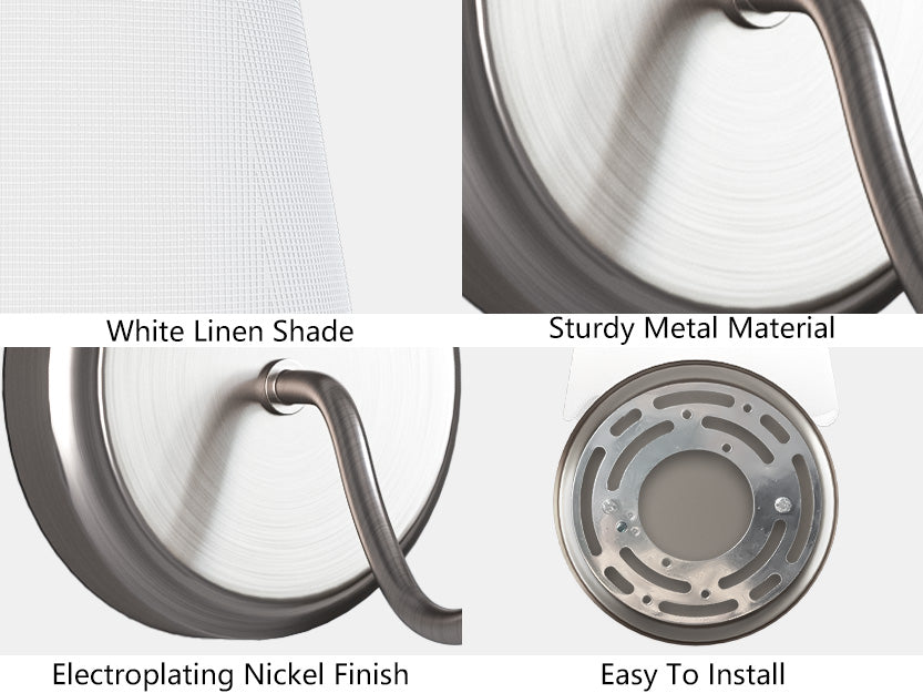 Twilight Brass Armed Sconce With White Linen Shade #39005