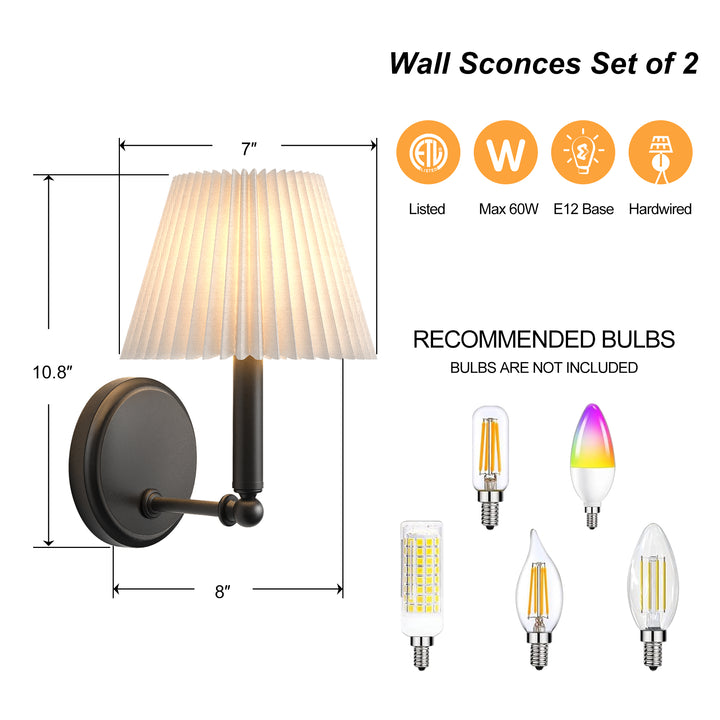 Twilight Brass Armed Sconce With White Linen Shade #39006
