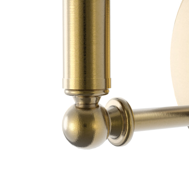 Twilight Brass Armed Sconce With White Linen Shade #39006