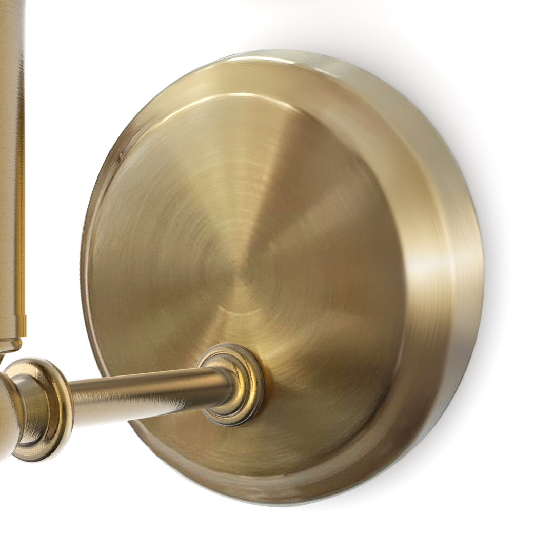 Twilight Brass Armed Sconce With White Linen Shade #39006