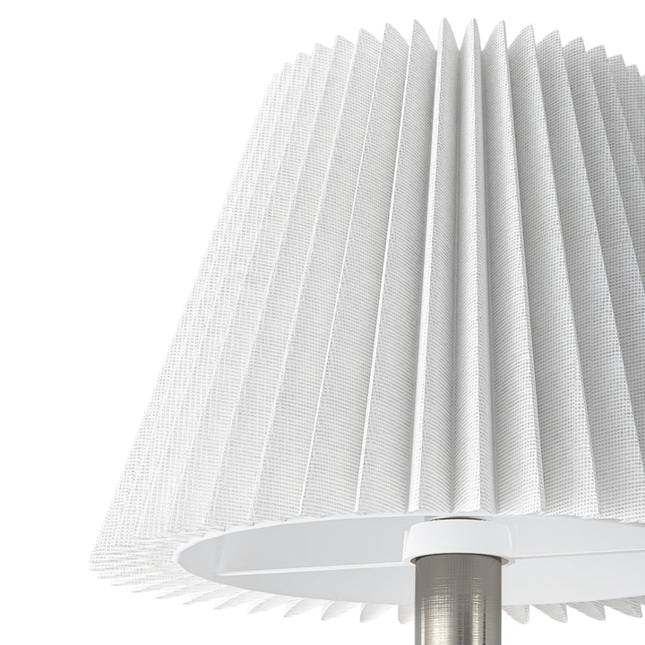 Glow Brass Armed Sconce With White Linen Shade #39006