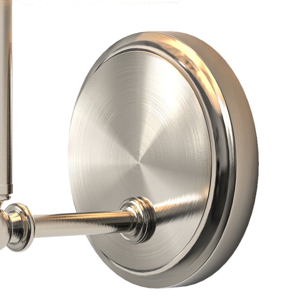 Glow Brass Armed Sconce With White Linen Shade #39006