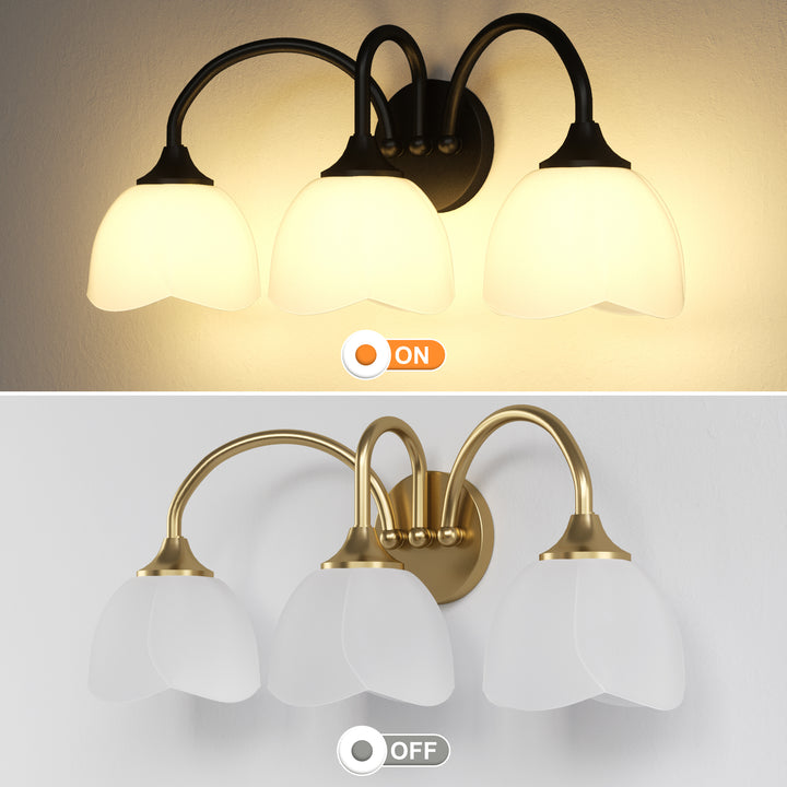 23.6''W 3-Light Dimmable Vanity Light with Opal Glass #39014