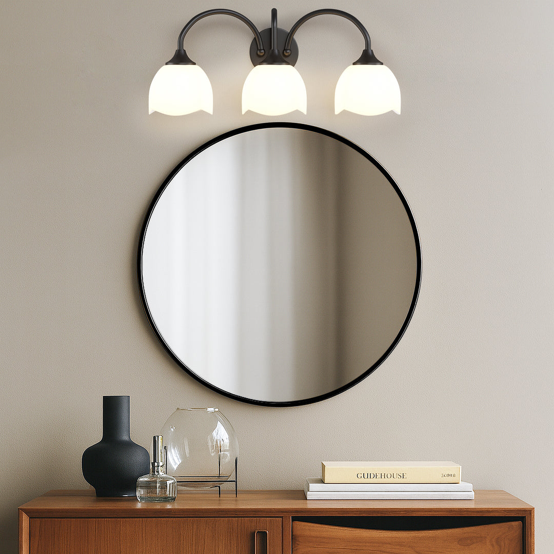 23.6''W 3-Light Dimmable Vanity Light with Opal Glass #39014