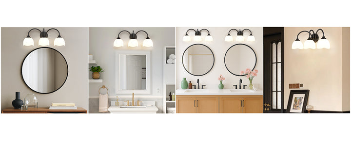 23.6''W 3-Light Dimmable Vanity Light with Opal Glass #39014