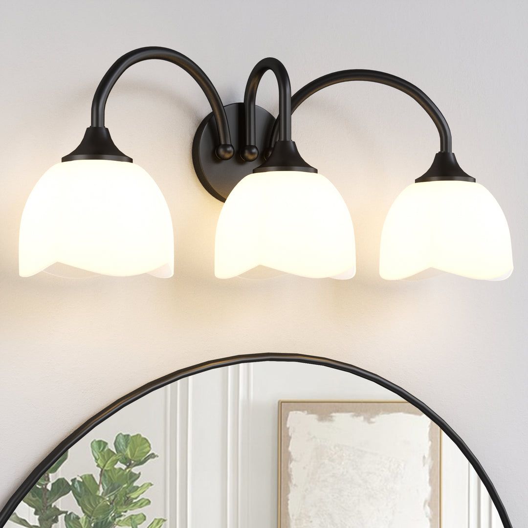 23.6''W 3-Light Dimmable Vanity Light with Opal Glass #39014