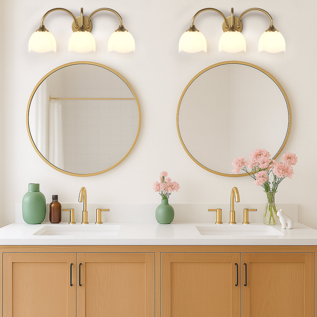 23.6''W 3-Light Dimmable Vanity Light with Opal Glass #39014