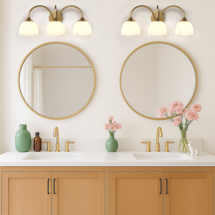 23.6''W 3-Light Dimmable Vanity Light with Opal Glass #39014