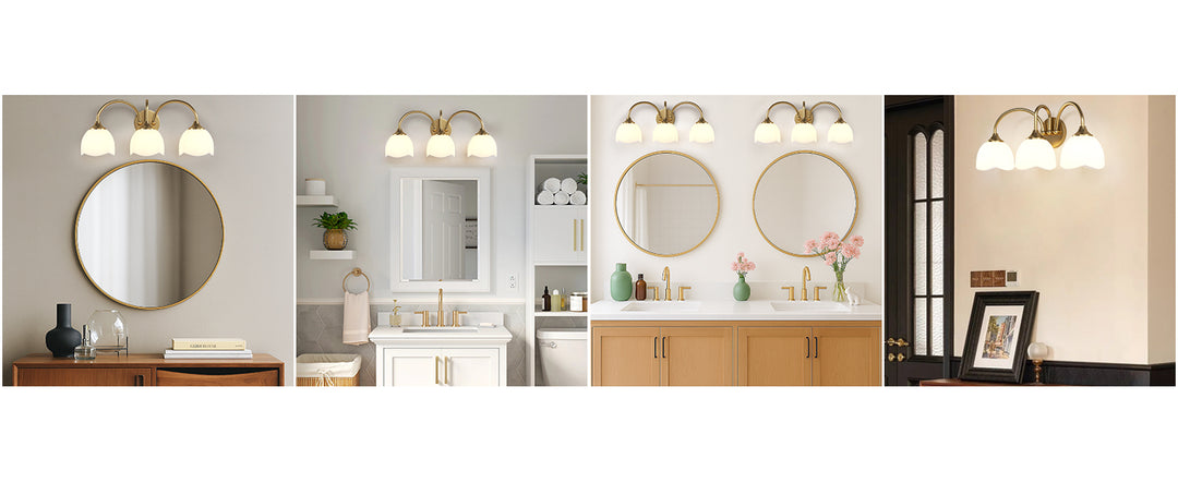 23.6''W 3-Light Dimmable Vanity Light with Opal Glass #39014