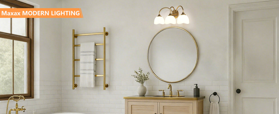 23.6''W 3-Light Dimmable Vanity Light with Opal Glass #39014