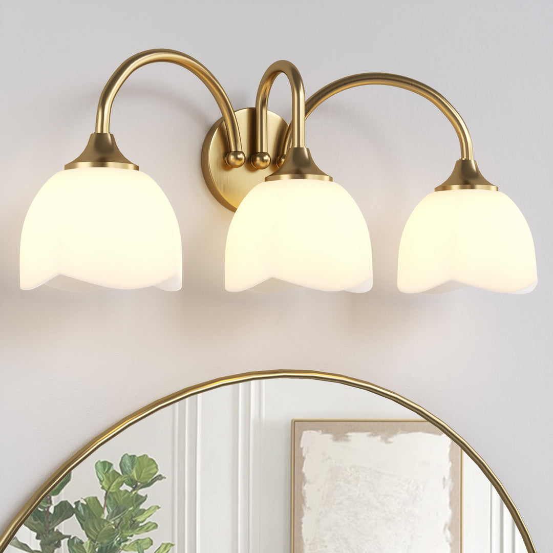 23.6''W 3-Light Dimmable Vanity Light with Opal Glass #39014