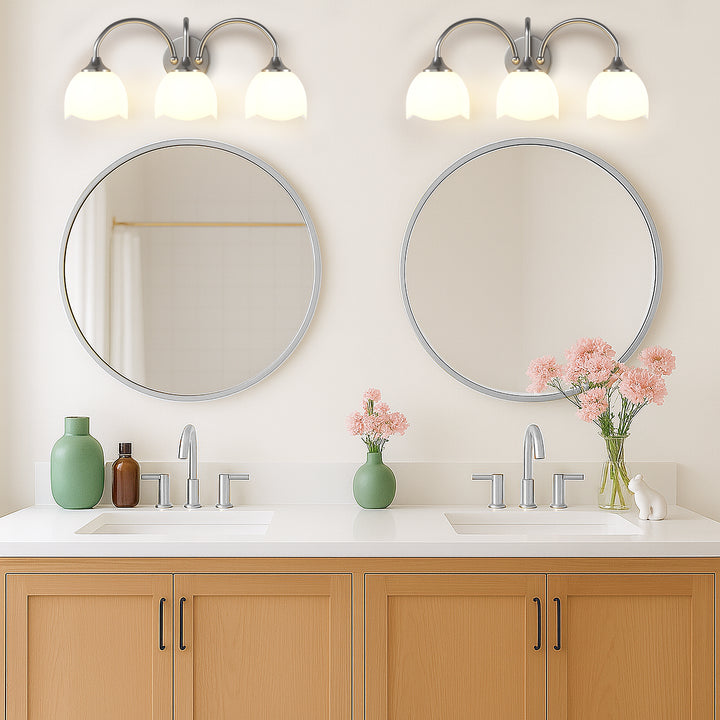 23.6''W 3-Light Dimmable Vanity Light with Opal Glass #39014